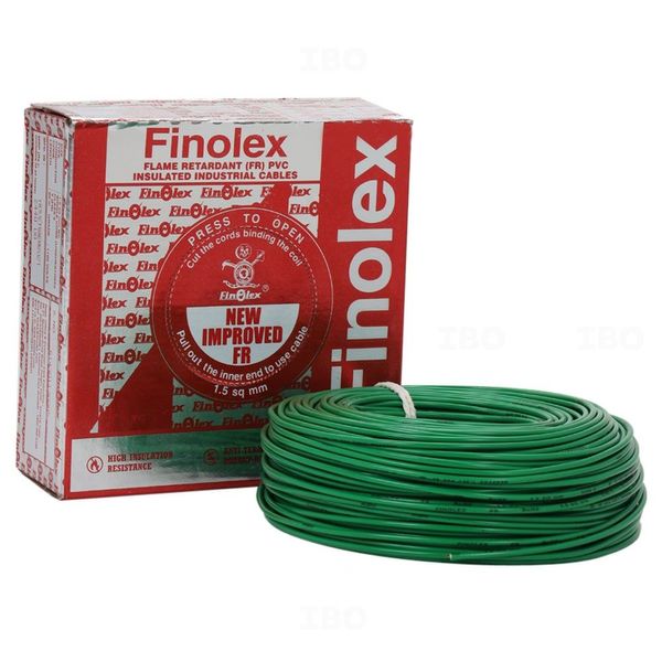 Finolex Silver 1.5 sq mm Green 90 m FR PVC Insulated Wire