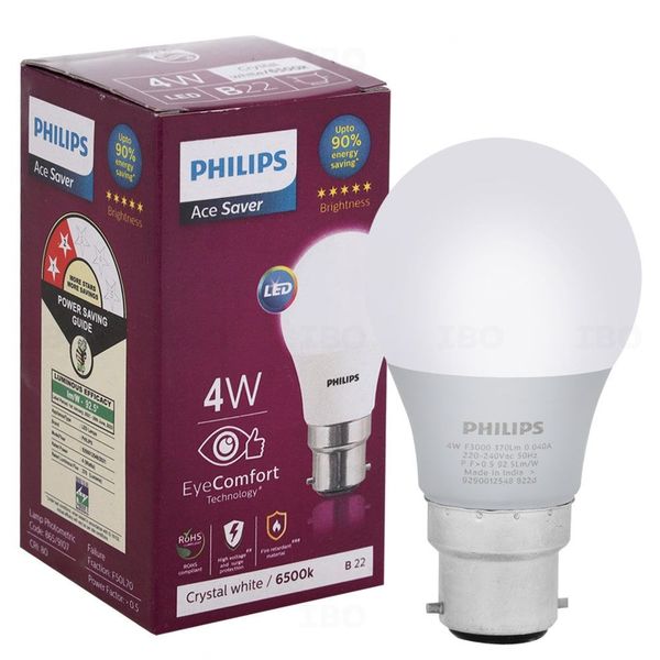 Philips 9-Watts B22 LED Cool Day White LED Bulb, Pack of 1, (Ace Saver)
