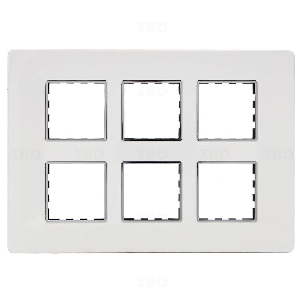 GreatWhite Trivo 12 Module Semi-Glossy White Chrome Switch Board Plate