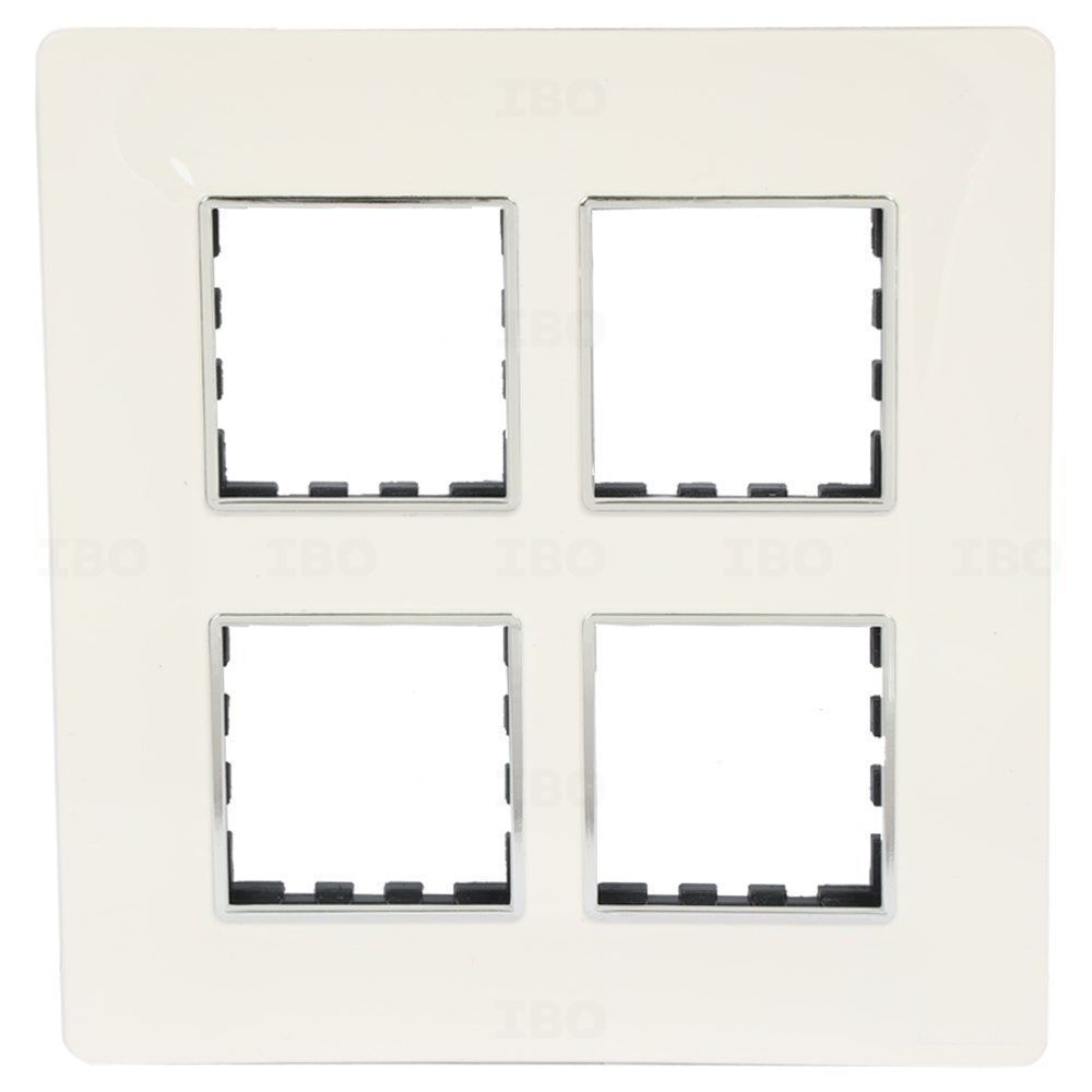 greatwhite Trivo 8 (V) Module Semi-Glossy White Chrome Switch Board Plate greatwhite Trivo 8 (V) Module Semi-Glossy White Chrome Switch Board Plate