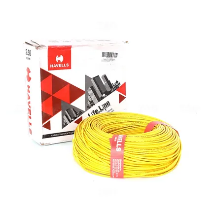 Havells Lifeline 2.5 sq mm Yellow 180 m FR PVC Insulated Wire Havells Lifeline 2.5 sq mm Yellow 180 m FR PVC Insulated Wire