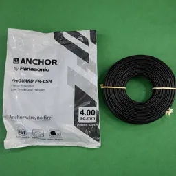 Anchor FRLS-H 4 sq mm Black 180 m FR PVC Insulated Wire