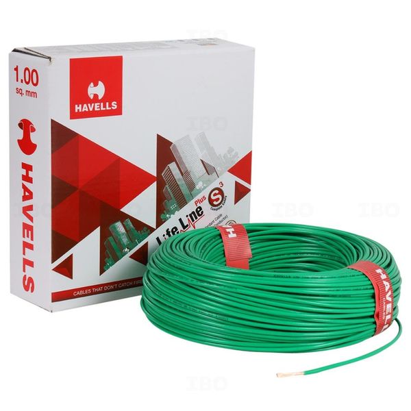 Havells Life Line 1 sq mm Green 90 m PVC Insulated Wire