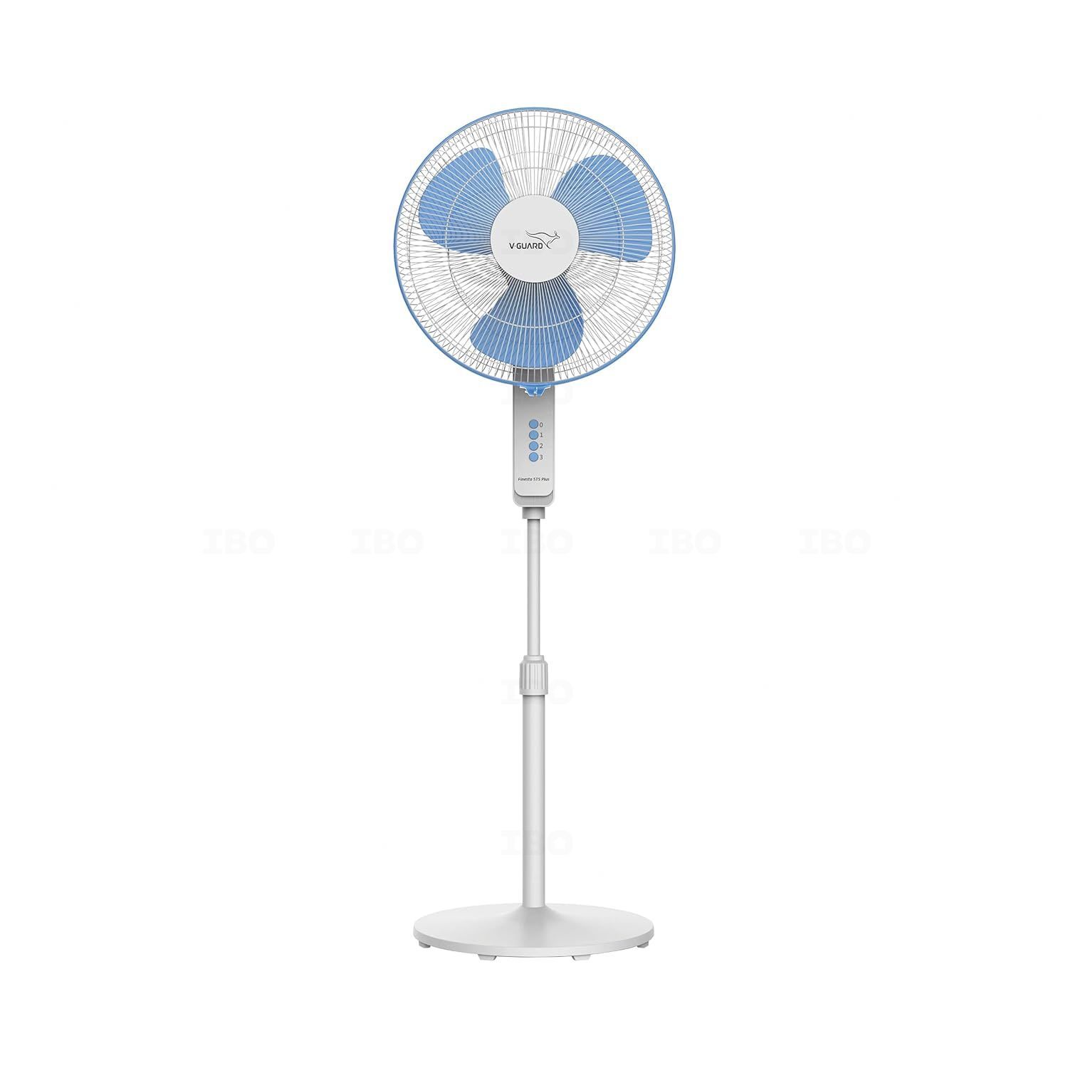 V-Guard Finesta STS Plus 16 400 mm 3 Blade White Blue Pedestal Fan