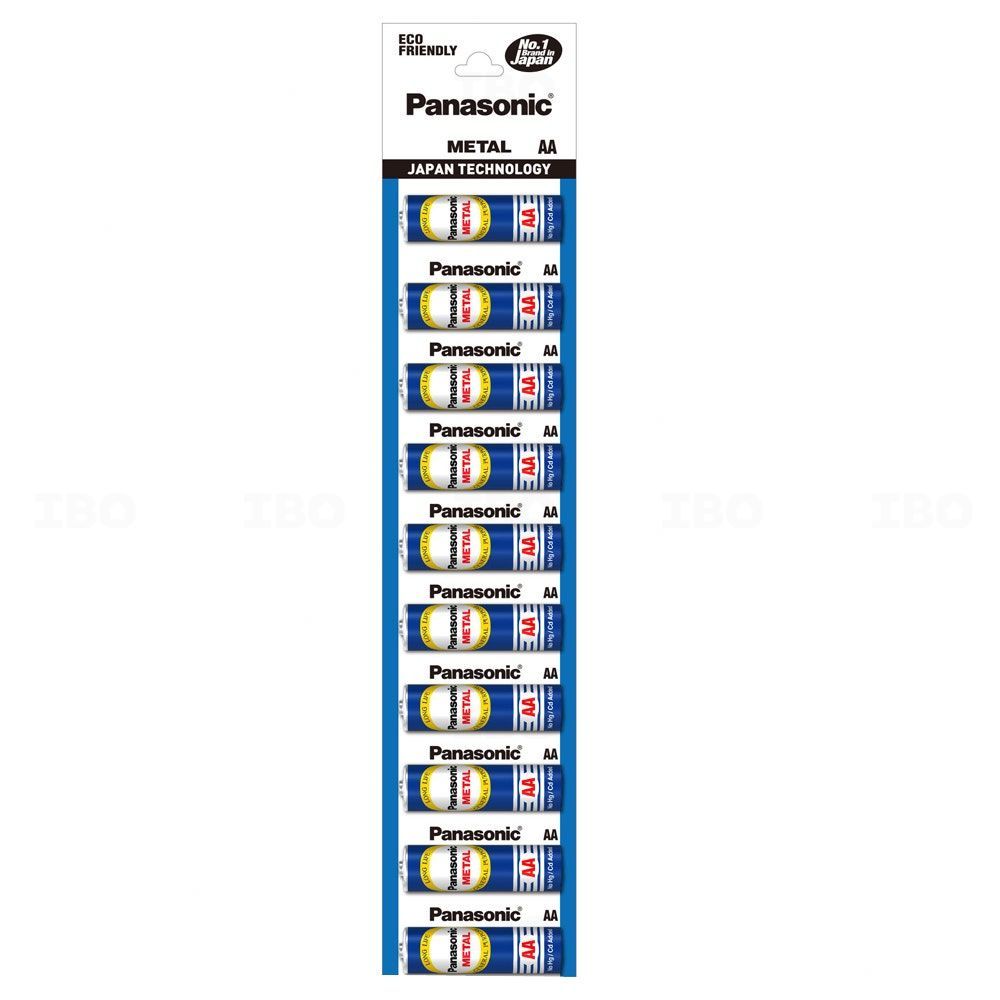 Panasonic Metal AA R6UM Alkaline Battery Pack Of 10