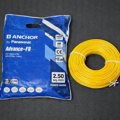 Anchor Advance FR 2.5 sq mm Yellow 180 m FR PVC Insulated Wire Anchor Advance FR 2.5 sq mm Yellow 180 m FR PVC Insulated Wire
