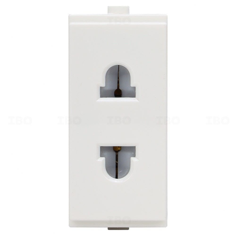 GreatWhite Trivo White 2 pin 6 A 1 Module Socket GreatWhite Trivo White 2 pin 6 A 1 Module Socket