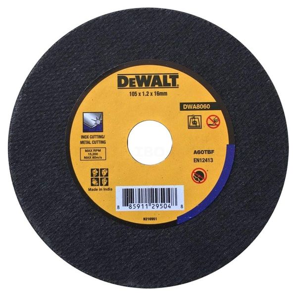 Dewalt Dwa8060-In 105x1.2x16mm Metal Cutting Wheel Dewalt Dwa8060-In 105x1.2x16mm Metal Cutting Wheel