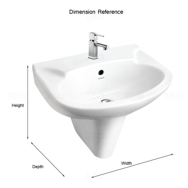 Buy Hindware ALTO 500 mm x 400 mm Star White Pedestal Basin without ...