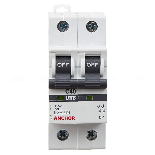 Anchor Uno Double Pole 40 A C Curve MCB