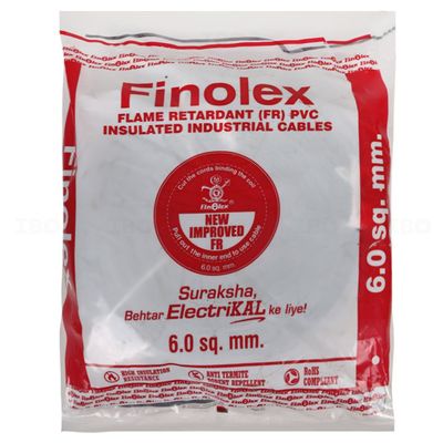 Finolex FR EW Project length 6 sq mm Black 180 m FR PVC Insulated Wire