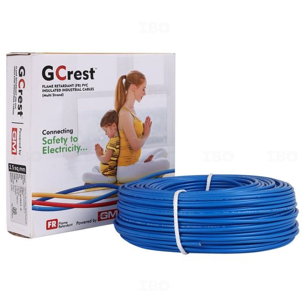 GM GCREST 2.5 sq mm Blue 90 m PVC Insulated Wire