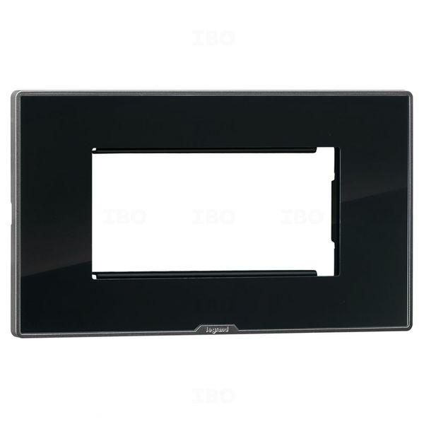Legrand Myrius 4 Module Glossy Ice Black Switch Board Plate Legrand Myrius 4 Module Glossy Ice Black Switch Board Plate