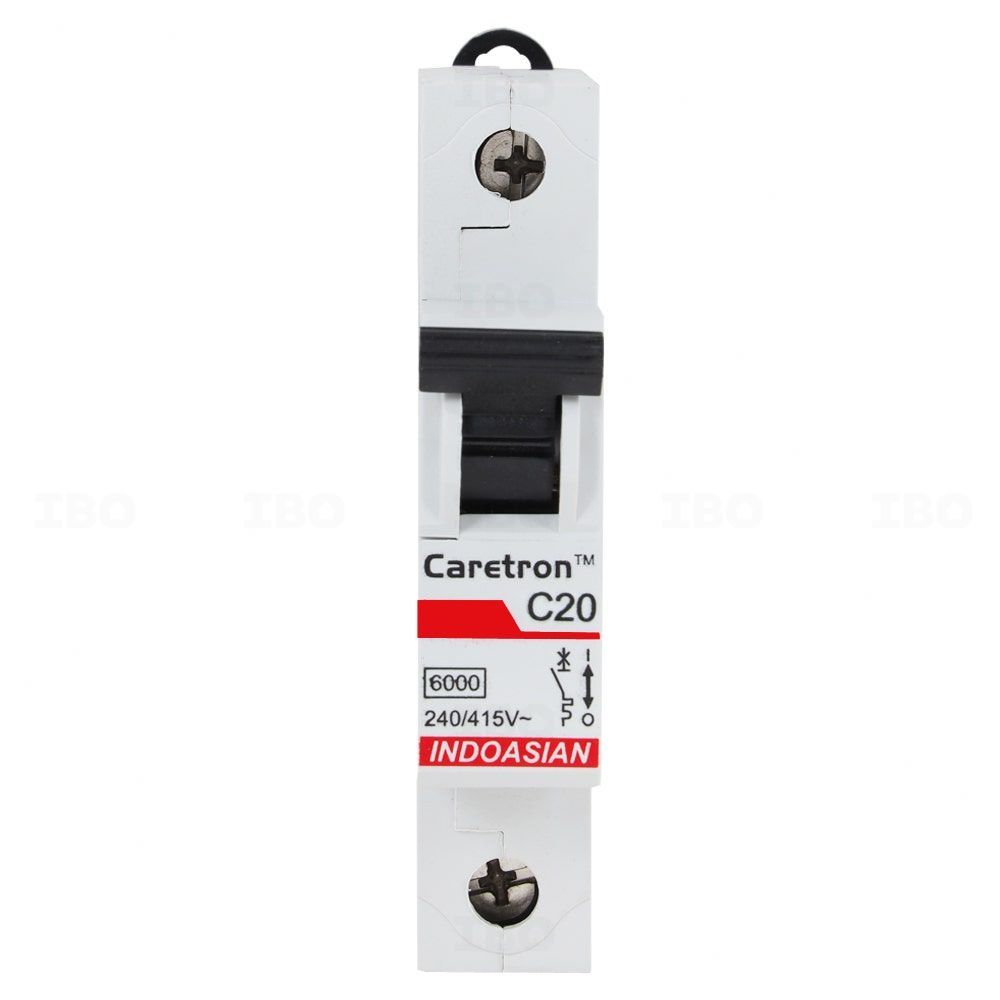 Indoasian Caretron Single Pole 20 A C Curve MCB Indoasian Caretron Single Pole 20 A C Curve MCB
