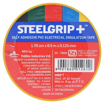Pidilite Steelgrip 6 m Yellow Electrical Insulation Tape Pidilite Steelgrip 6 m Yellow Electrical Insulation Tape