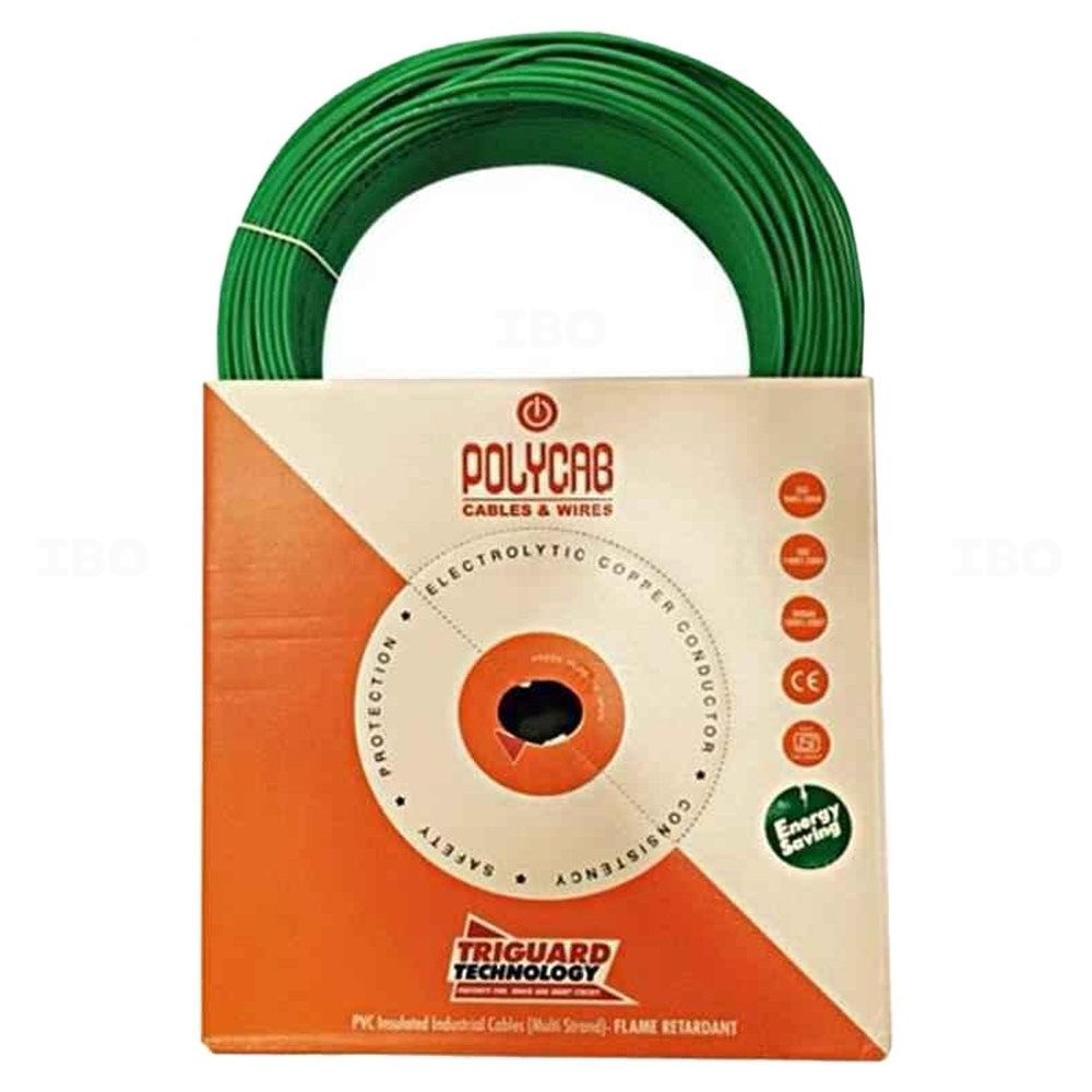 Polycab Optima+ 6 sq mm Green 90 m PVC Insulated Wire Polycab Optima+ 6 sq mm Green 90 m PVC Insulated Wire