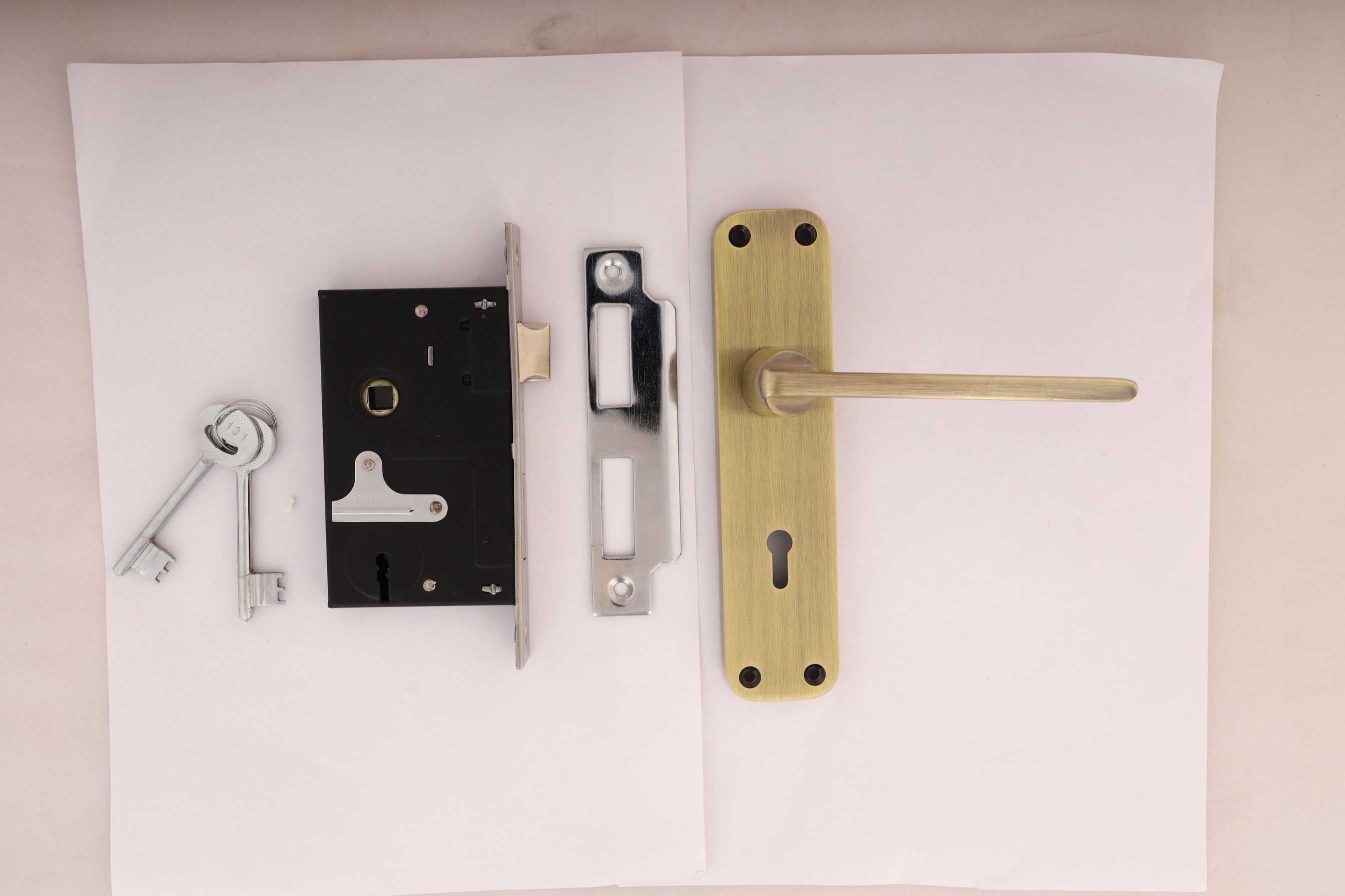 Godrej 6330 Antique Mortise on Plate Set (Key Type)