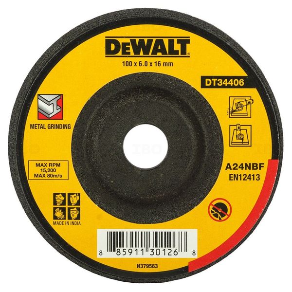 Dewalt Dt34406 100x6x16mm Metal Grinding Wheel