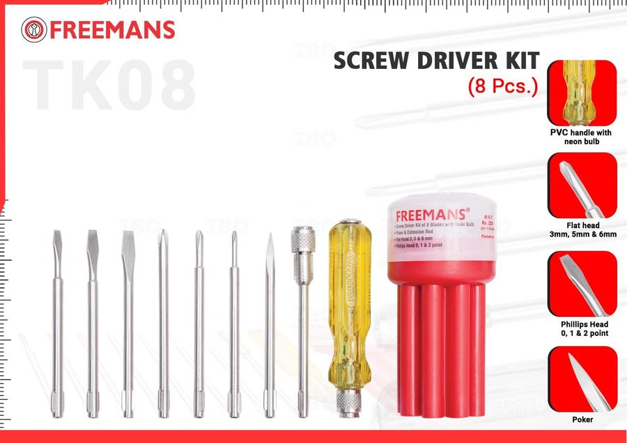 Freemans TK08 8 pcs Screw Driver Set
