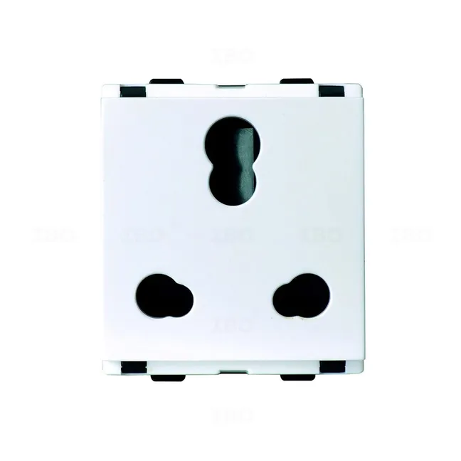 L&T enGem White 3 pin 6 A / 16 A 2 Module Socket