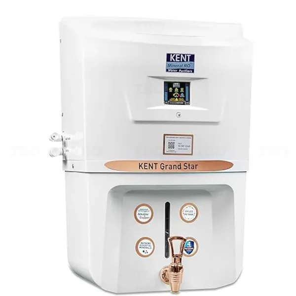 Kent Grand Star, 9 L, RO + UV + UF + TDS Control + Alkaline + Copper + UV in Tank Water Purifier, Suitable for All - Borewell, Tanker, Municipality Water (White)