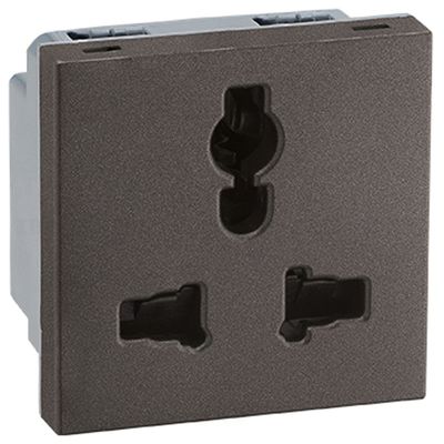 Legrand Myrius Charcoal Grey 3 pin 6 A / 10 A / 13 A 2 Module Socket