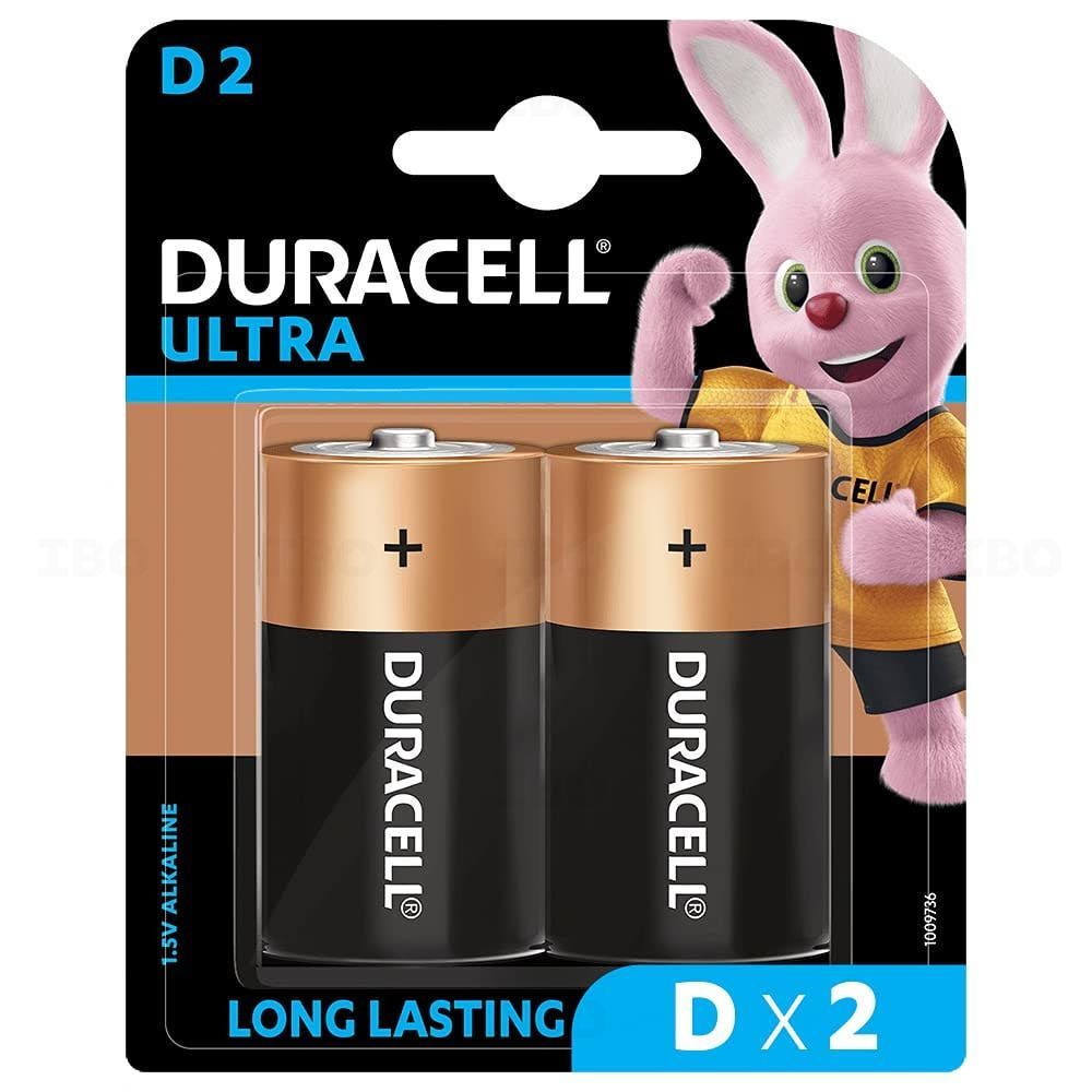 Duracell Ultra D Size 1.5 V Pack of 2 Alkaline Battery