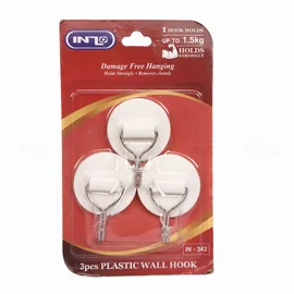 Inzo Plastic Wall Hook 3Pc 342