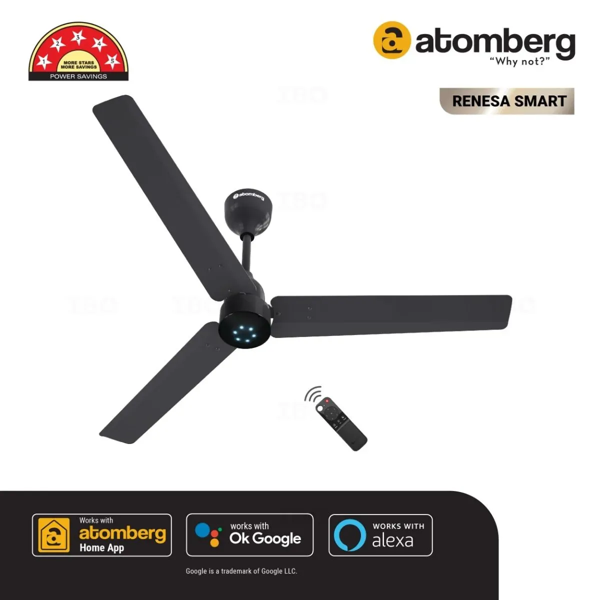 Atomberg 1200mm Renesa Smart (Pebble Grey) Ceiling Fan