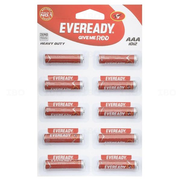 Eveready AAA 1.5 V Pack of 10 Zinc Carbon Battery