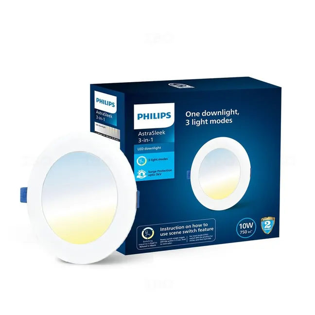 Philips 10W Round AstraSleek 3in1 LED Downlighter