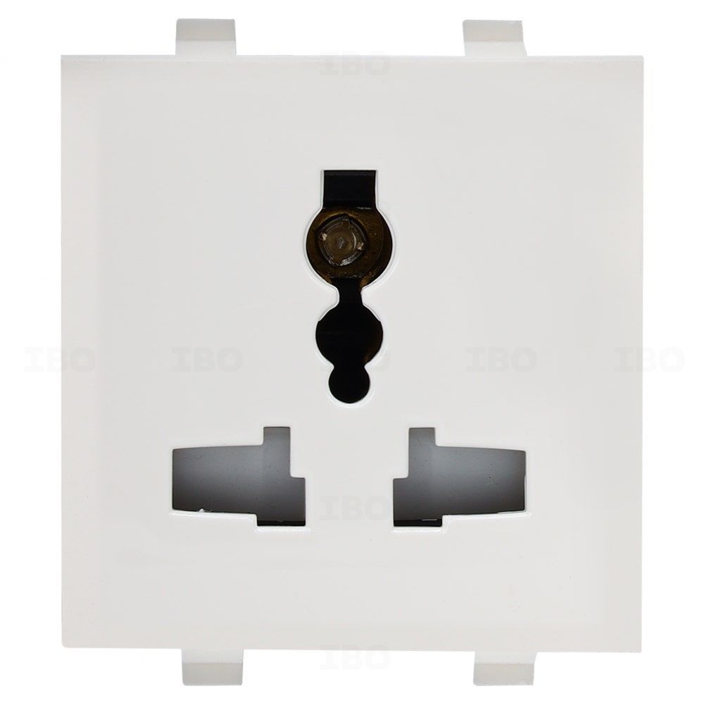 GreatWhite Fiana White 3 pin 10 A 2 Module Socket GreatWhite Fiana White 3 pin 10 A 2 Module Socket