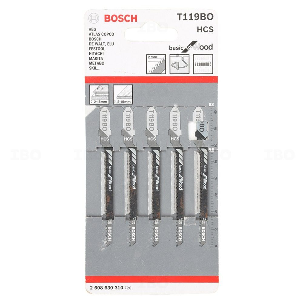 Bosch 2608630310 T 119BO 5pcs Jig Saw Blade