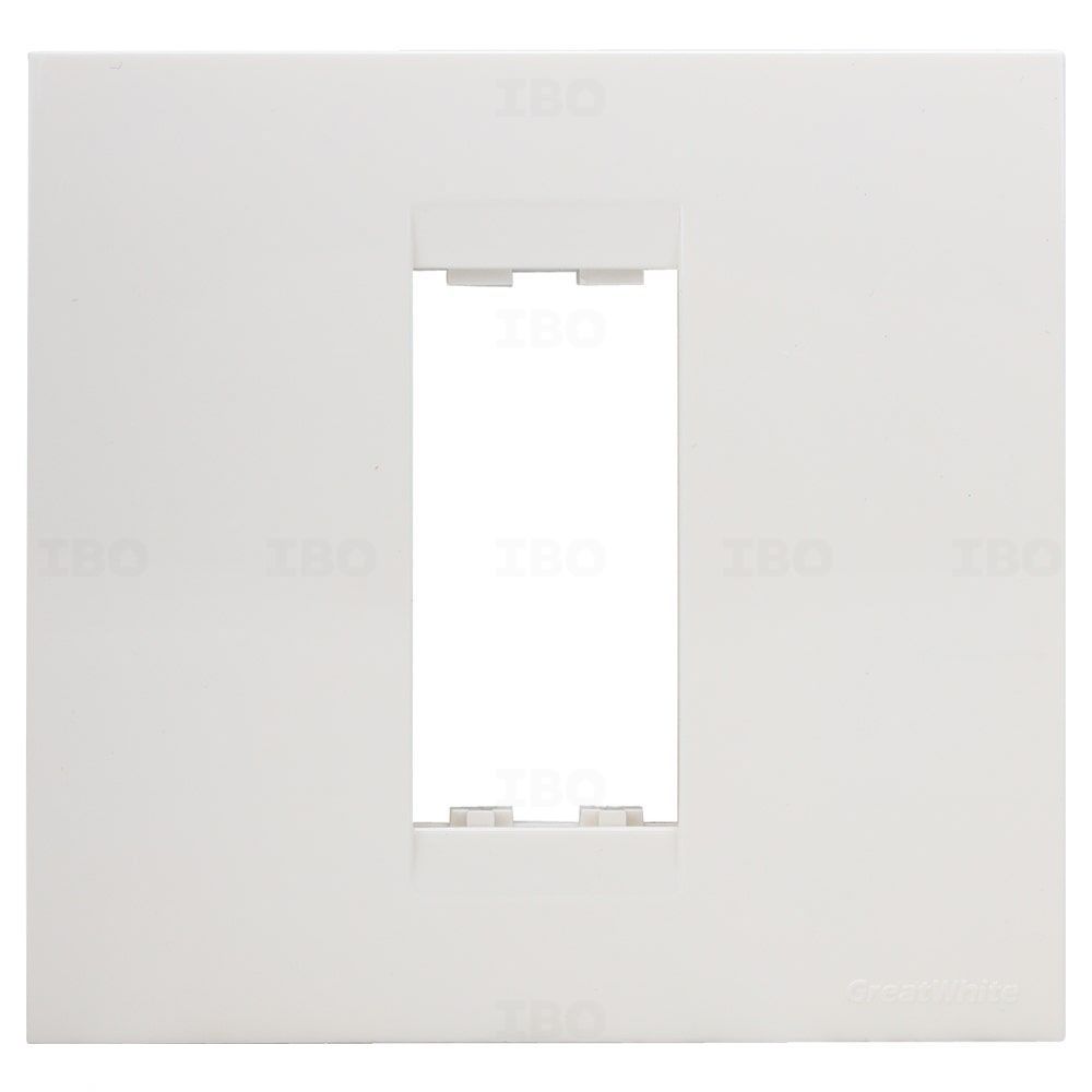 GreatWhite Fiana 1 Module Semi-Glossy White Switch Board Plate GreatWhite Fiana 1 Module Semi-Glossy White Switch Board Plate