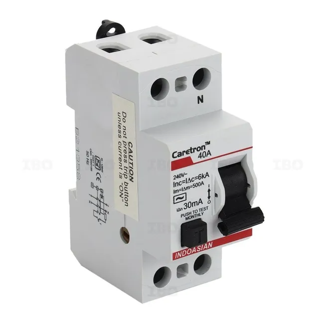 Indoasian Caretron 2 Pole 40 A 30 mA RCCB