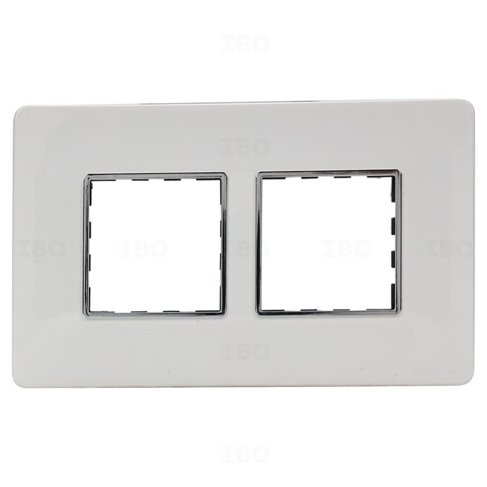 GreatWhite Trivo 4 Module Semi-Glossy White Chrome Switch Board Plate GreatWhite Trivo 4 Module Semi-Glossy White Chrome Switch Board Plate