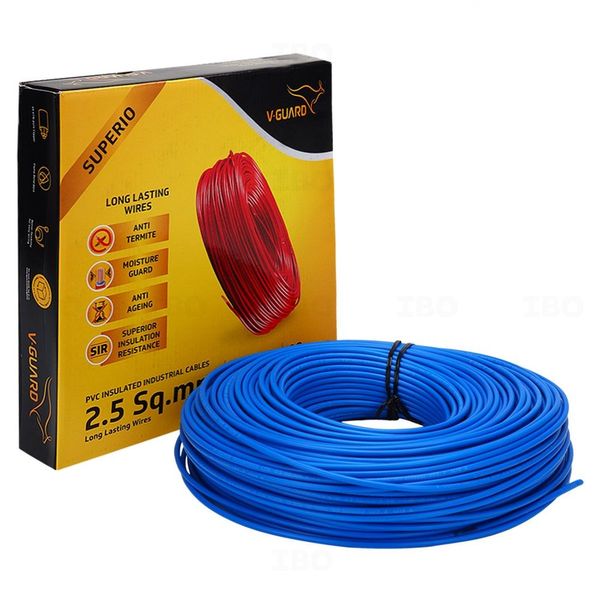 V-Guard Superio+ 2.5 sq mm Blue 90 m FR PVC Insulated Wire