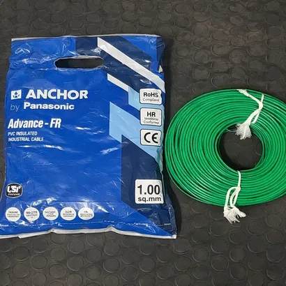 Anchor Advance FR 1 sq mm Green 180 m FR PVC Insulated Wire Anchor Advance FR 1 sq mm Green 180 m FR PVC Insulated Wire