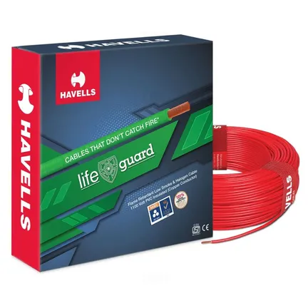 Havells Lifeguard 4 sq mm Red 180 m FR-LSH PVC Insulated Wire Havells Lifeguard 4 sq mm Red 180 m FR-LSH PVC Insulated Wire