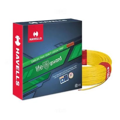 Havells LifeGuard FRLS-H 6 sq mm 180m Yellow PVC Insulated Wire