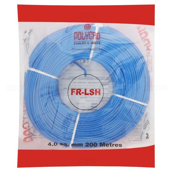 Polycab FRLS-H 4 sq mm Blue 200 m PVC Insulated Wire