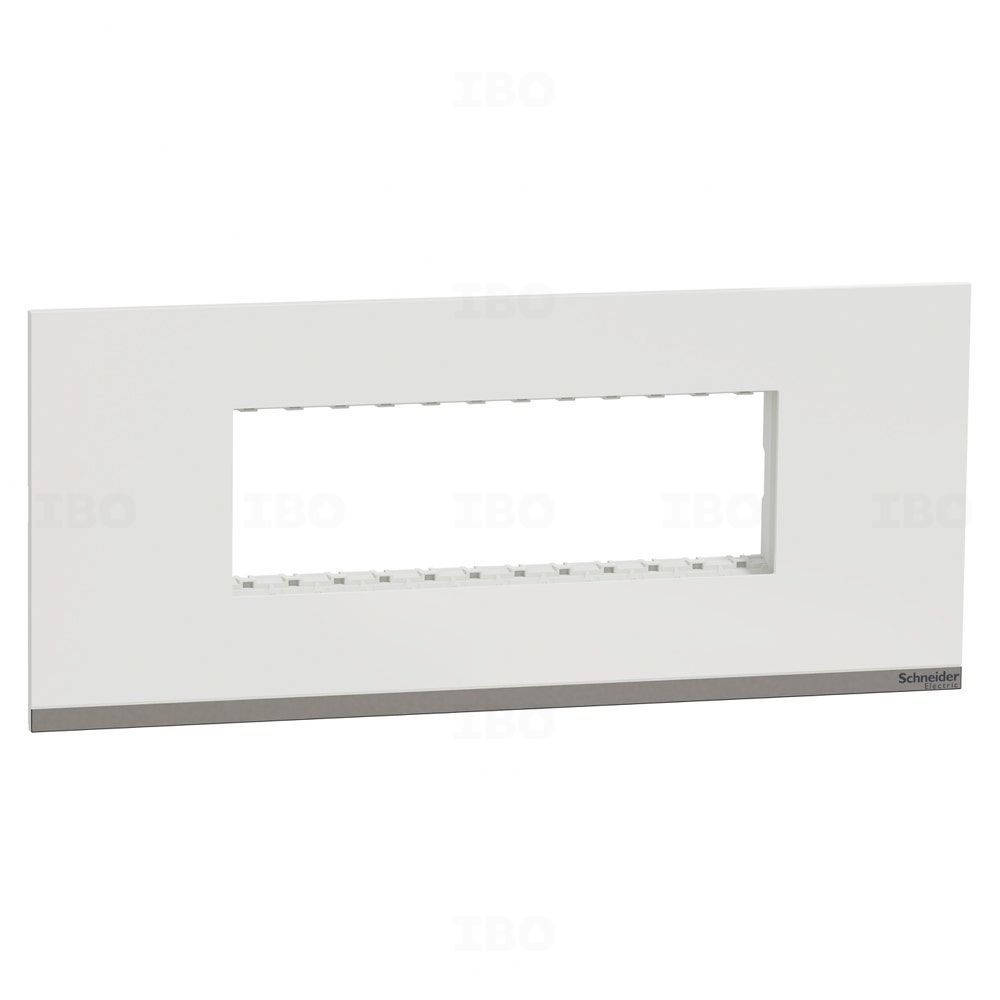 Schneider Unica Pure 6 Module Glossy White Switch Board Plate