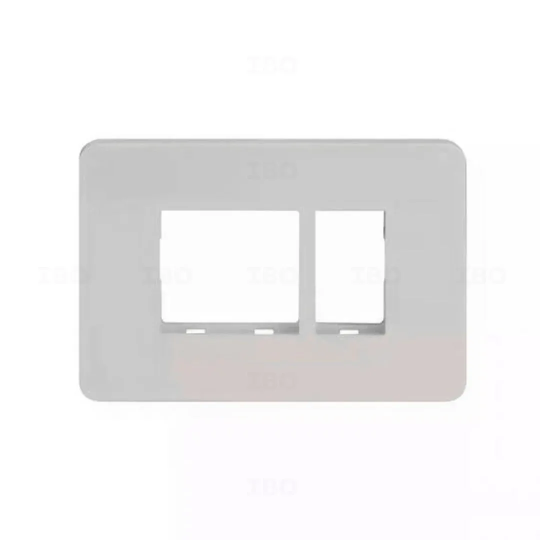 L&T enGem 3 Module Glossy White Switch Board Plate