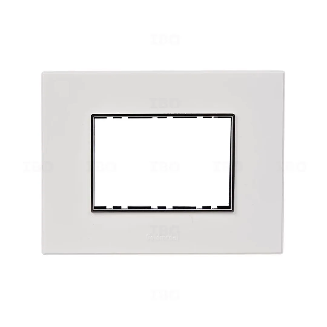 Goldmedal Air A3 3 Module Glossy Absolute White Switch Board Plate