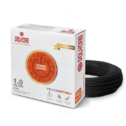 Polycab Optima+ 1 sq mm Black 90 m PVC Insulated Wire Polycab Optima+ 1 sq mm Black 90 m PVC Insulated Wire