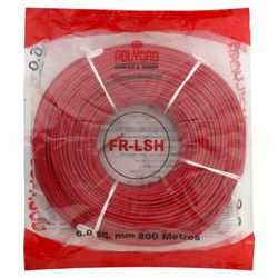 Polycab FRLS-H 6 sq mm Red 200 m PVC Insulated Wire