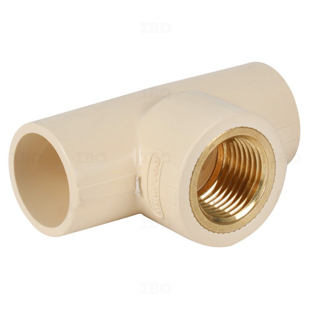 Ashirvad FlowGuard Plus 3 quarter  x half in. 20 mm x15mm Brass Tee