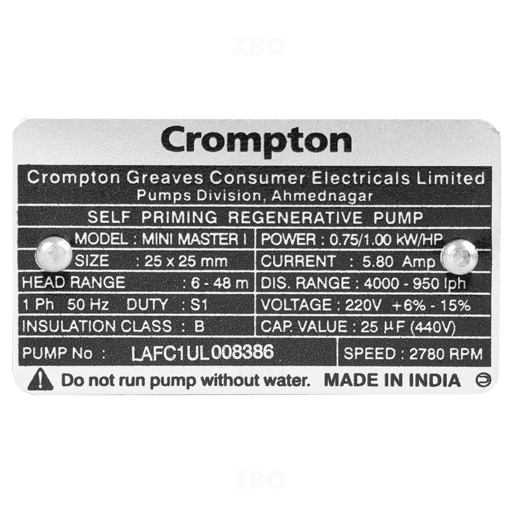 Crompton Mini Master Water Pump 1hp Discount Clearance | dpise2022.dps ...