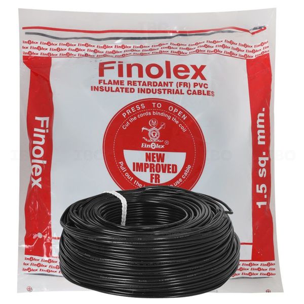 Finolex FR EW Project length 1.5 sq mm Black 180 m FR PVC Insulated Wire
