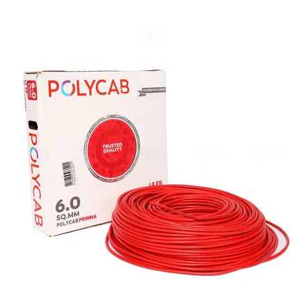 Polycab Primma 6 sq mm Red 90 m FR PVC Insulated Wire